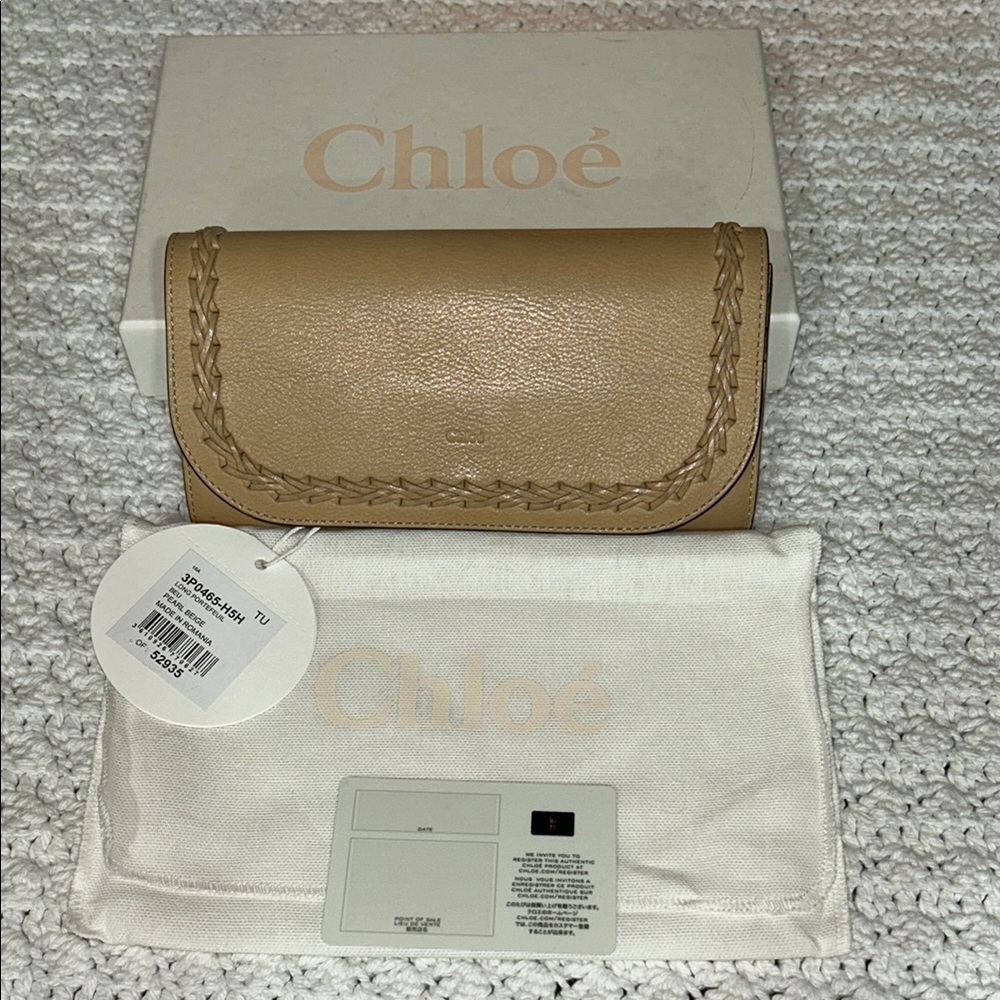 Chloé Long Wallet Pearl Beige